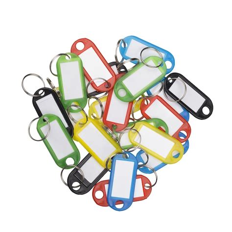 Premium Photo | Pile of plastic key tags of various colors
