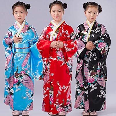 Buy Japanese Traditional Dress Kimono Robe for Kids Girls Costume ...