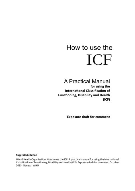 Image result for ICF Classification PDF