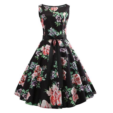 Cavosen 1950 Dresses Women Knee Length Dresses for Wedding Vintage Tea ...