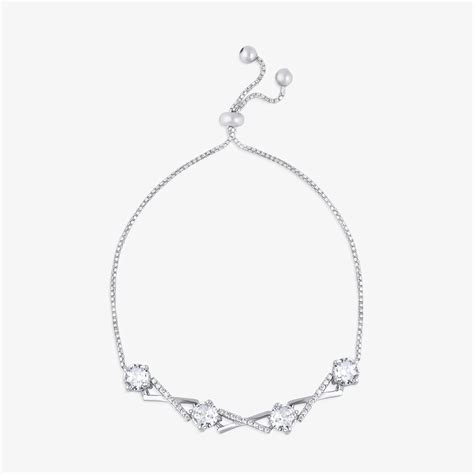 Elegant Silver Bracelet for women - Swanky Italian Lock Zircon