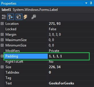 C# Padding 的图像结果