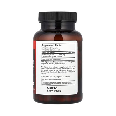 Futurebiotics, White Kidney Bean Extract, 100 Capsules (500 mg per Cap ...