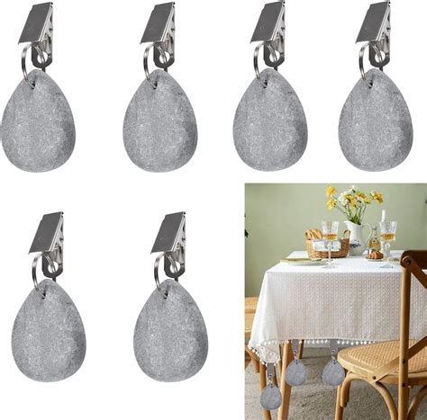 Qooloo Pack of 6 Tablecloth Weights, Extra Heavy Tablecloths with Clips ...