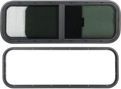 KIMISS RV Window with Screen, 900x300mm Round Angle Sliding RV Window ...