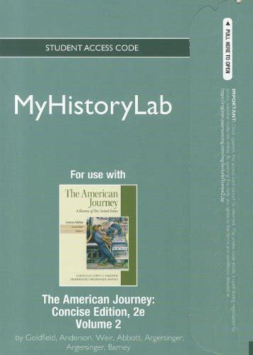 Buy NEW MyLab History Student Access Code Card for The American Journey ...