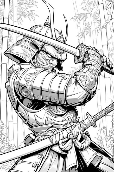 Samurai Coloring Pages: 31 Japanese Warrior Art Sheets (digital ...