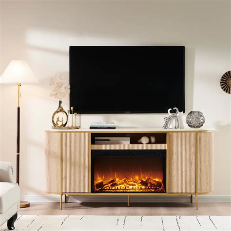 OKD Luxury Fireplace TV Stand for TVs Up to 80 inches, 70" Modern ...