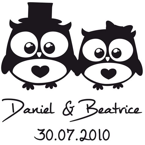 Wedding Owls + Names Wall sticker | wall-art.com