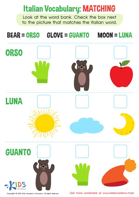 Image result for Italian Language 101 Worksheets