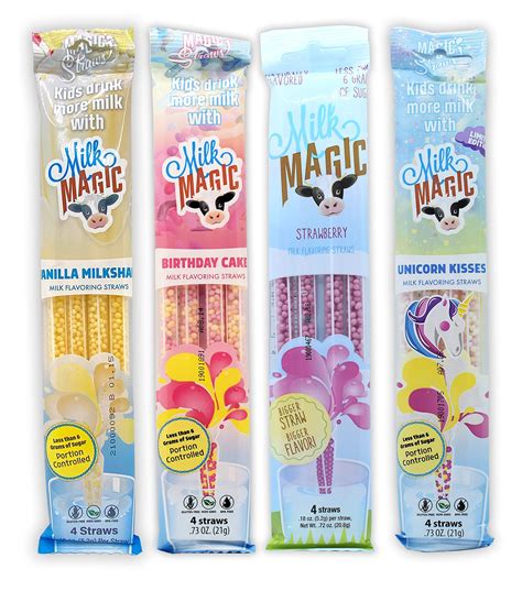 Milk Magic Milk Flavoring Straws 4-Pack Bundle (16 count), Vanilla ...