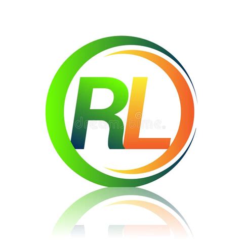 Initial Letter Logo RL Company Name Green and Orange Color on Circle ...