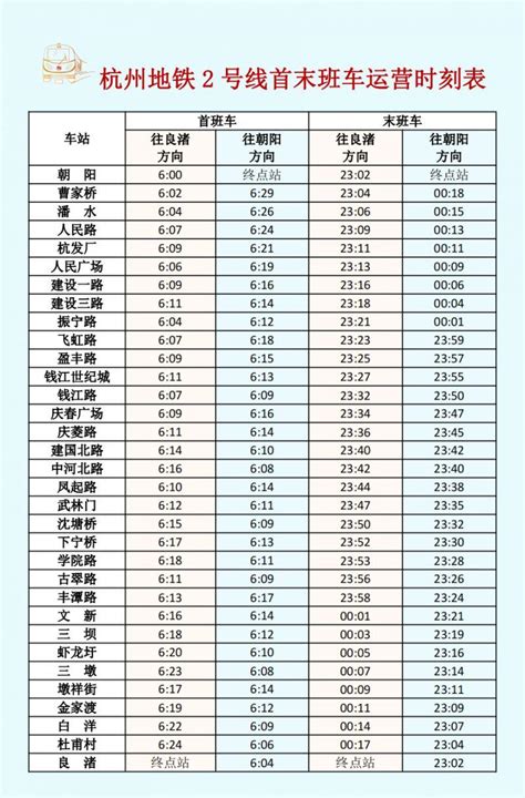 杭州地铁运营时间表2023年_旅泊网