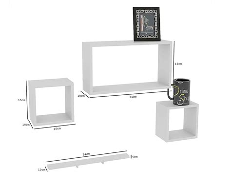 Buy Rafuf Wooden Floating Wall Shelf with 4 Shelves Online - Floating ...