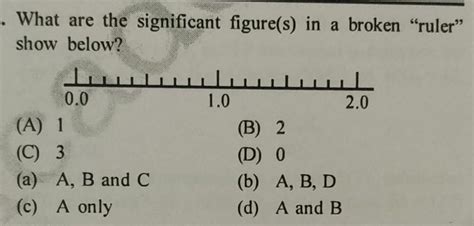 What are the significant figure(s) in a broken "ruler show below?"0.01 ...