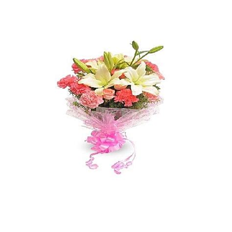 Buy Ferns N Petals Flower Bouquet Pink Style 500 Gm Online at the Best ...