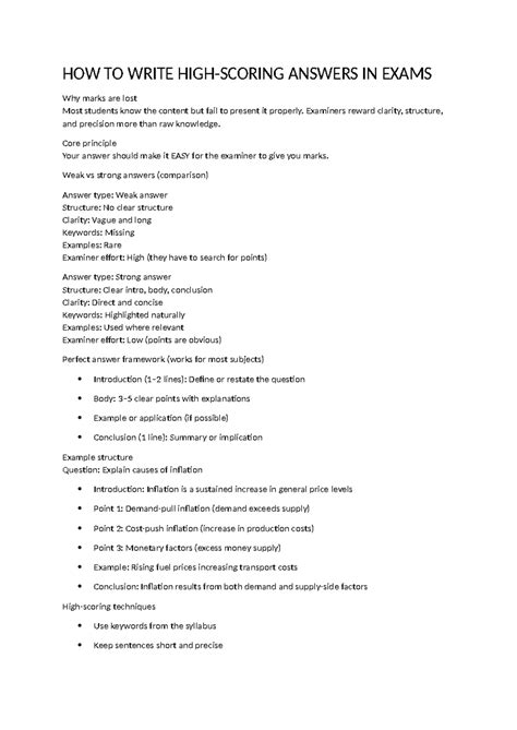 HOW TO WRITE EXAM ANSWERS: Tips for Clarity & Structure - Studocu