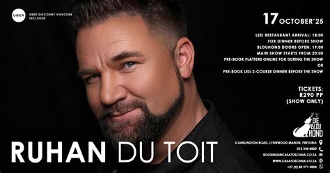 Ruhan du Toit, Die Blou Hond, Pretoria, 17 October 2025 | AllEvents