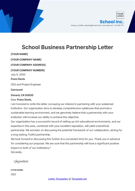 Partner Letter Template 的图像结果