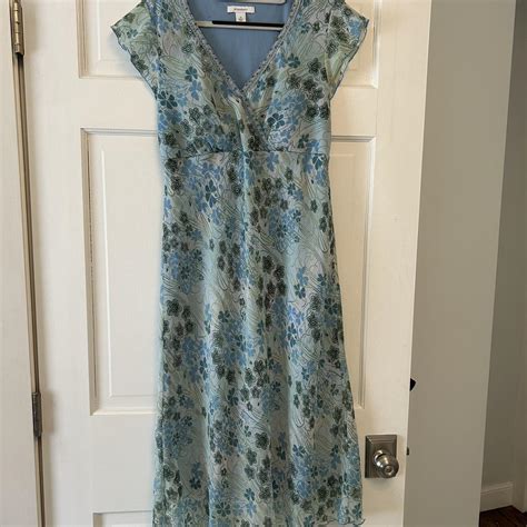 Women's Blue and Green Dress | Depop