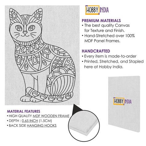 Cat DIY Canvas Base for Painting– Hobby Decor Pvt Ltd