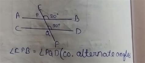 Q1. In the figure line AB ||CD and line EF is the transversal, if EPB ...