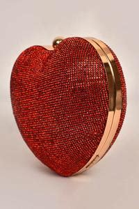 Buy Red Embellished Dazzle Heart Clutch by Alor Bags Online at Aza ...