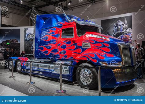 Optimus Prime Transformers Truck Editorial Photography - Image of show ...