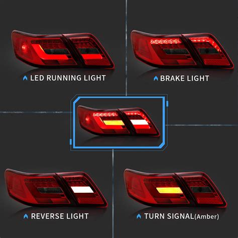 VLAND LED Tail lights Compatible with Toyota Camry 2007-2011 with 3D ...