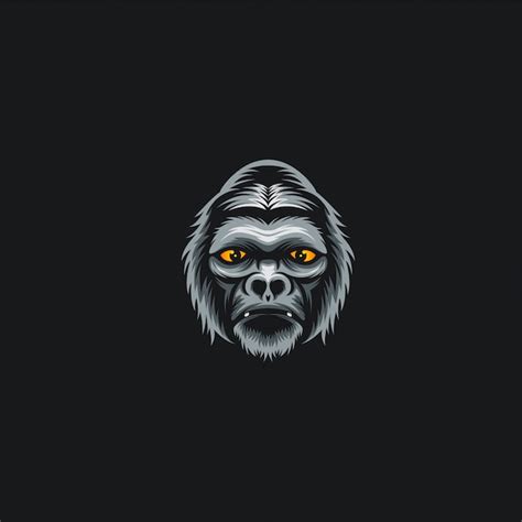Gorilla Kopf Design Illustration | Premium Vektor