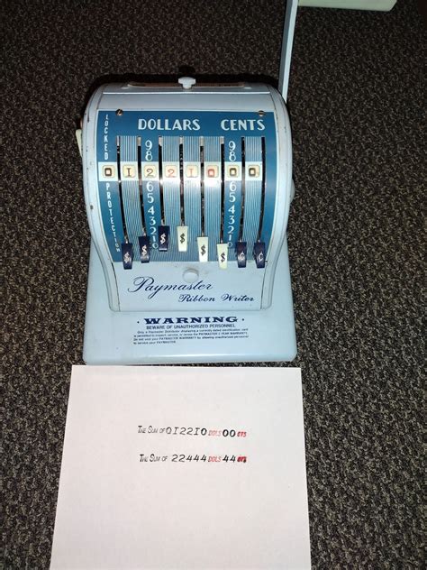 Vintage Paymaster Ribbon Writer Series 8000 Check Writer no Key Blue ...