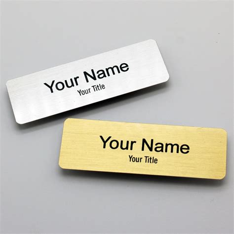 Magnetic Metal Name Tags With Name & Title. Gold or Silver - Etsy