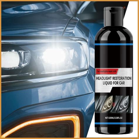 Car Headlight Cleaner Taillight Headlight Lampshade Refurbishment Fluid 100ml Headlight Cleaner ...