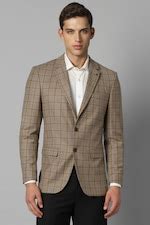 Buy Men Brown Regular Fit Check Formal Blazer Online - 961634 | Louis ...