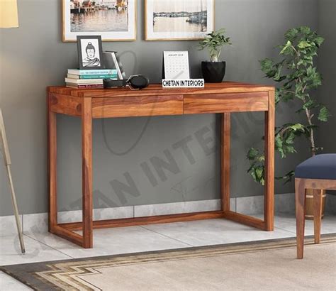 Chetan Interiors Sheesham Wood 2 Drawer Study Table for Home Reading ...