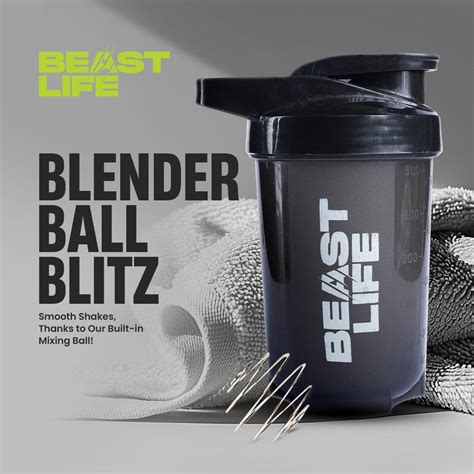 BeastLife Plastic Bold Shaker | Black Color | 500ML – Beastlife