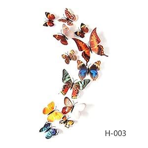 Buy Get Orange 24pcs 3d Butterfly Stickers Crafts Butterflies for Room ...