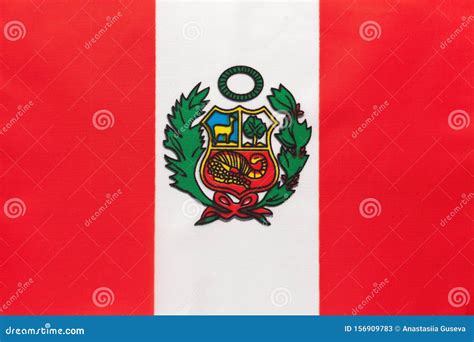 Peru National Fabric Flag, Textile Background. Symbol of International ...