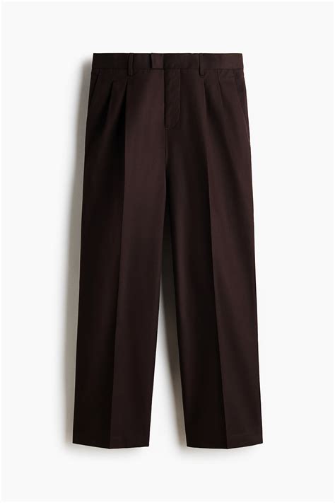 Men’s Brown Loose Fit Tailored trousers | H&M IN