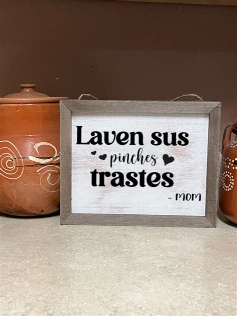 Laven Sus Pinches Trastes Spanish Kitchen Sign Mexican - Etsy