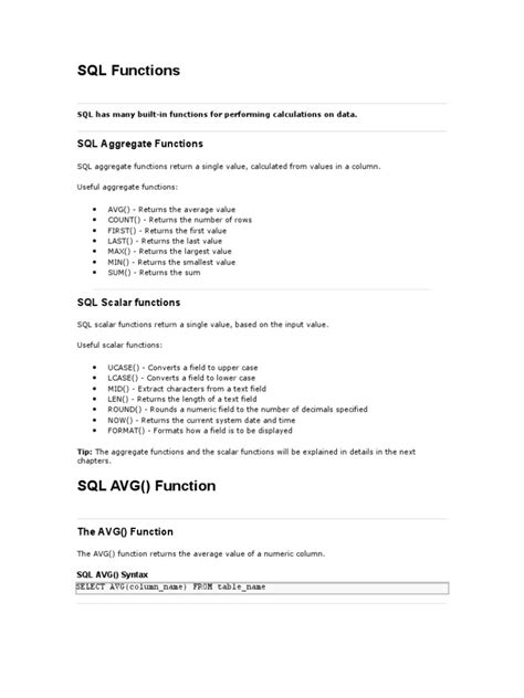 Image result for Database Functions SQL