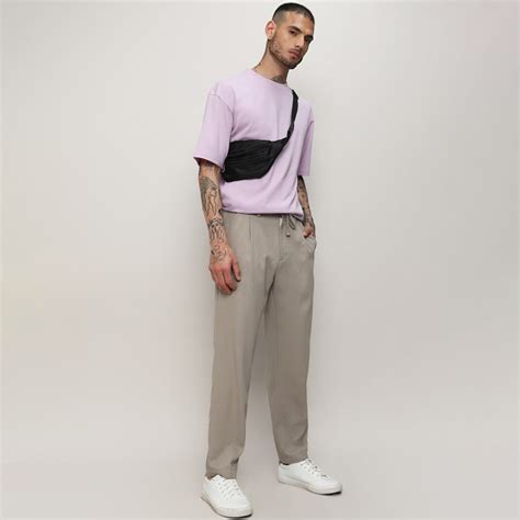 Men Beige Relaxed Cotton Easy Wash Trousers