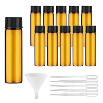 SPYLX Glass Vials Amber with Screw Caps, Leak-Proof Bottles for ...