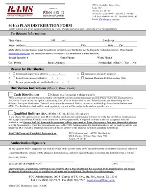401a PLAN DISTRIBUTION FORM - Region10ramsorg - Fill and Sign Printable ...