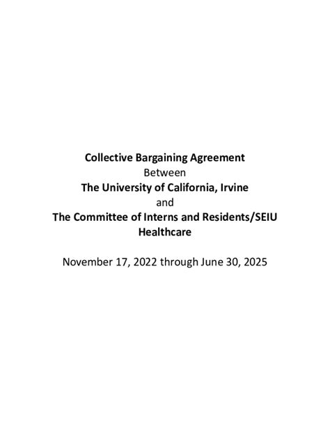 Fillable Online Collective Bargaining Agreement Between the University ...