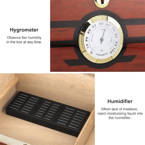 PIPITA Cigar Humidor, Luxury Handmade Cigar Humidor Box with Hygrometer ...