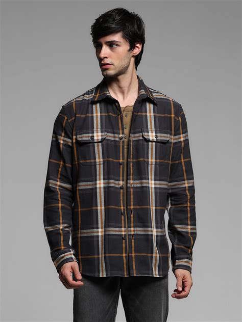 Dark Grey Check Full Sleeves Shirt