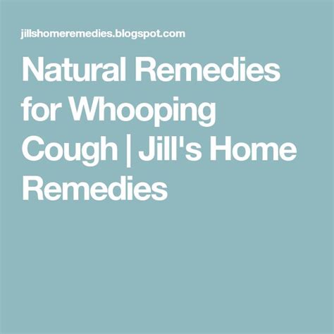 herbal remedies whooping cough
