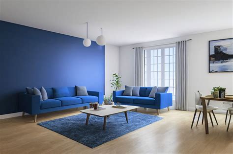 Bright Blue Color For Walls In Living Room