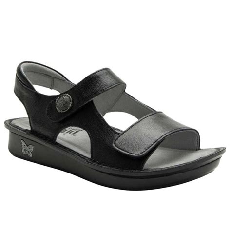 Women’s Alegria Vallie Ink Black Leather Sandal